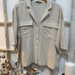 Linen Blend Button Up Collar Shirt