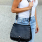 Leopard Strap Fold-Over Crossbody Bag