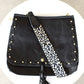 Leopard Strap Fold-Over Crossbody Bag
