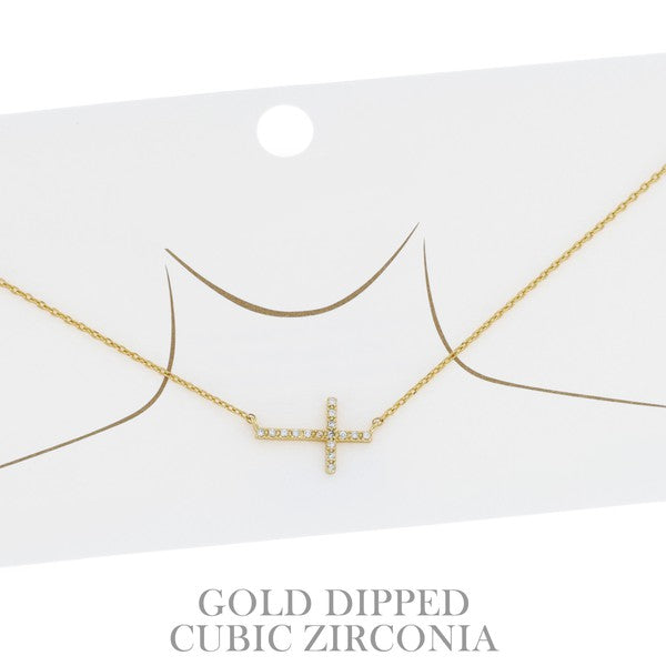 Cubic Zirconia Cross Necklace