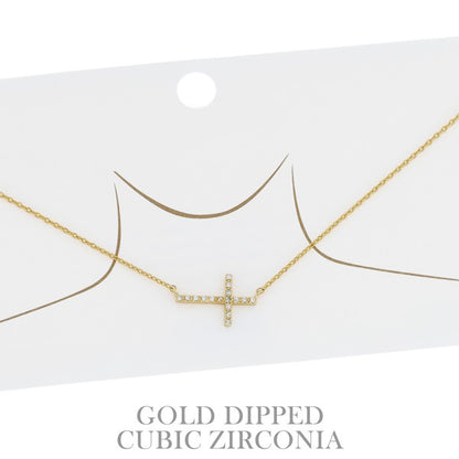 Cubic Zirconia Cross Necklace