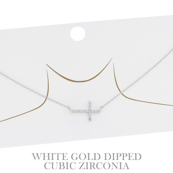 Cubic Zirconia Cross Necklace