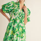 Floral Print Puff Sleeve Dress