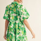 Floral Print Puff Sleeve Dress