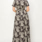 Tropical Print Slit Maxi Dress