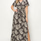 Tropical Print Slit Maxi Dress