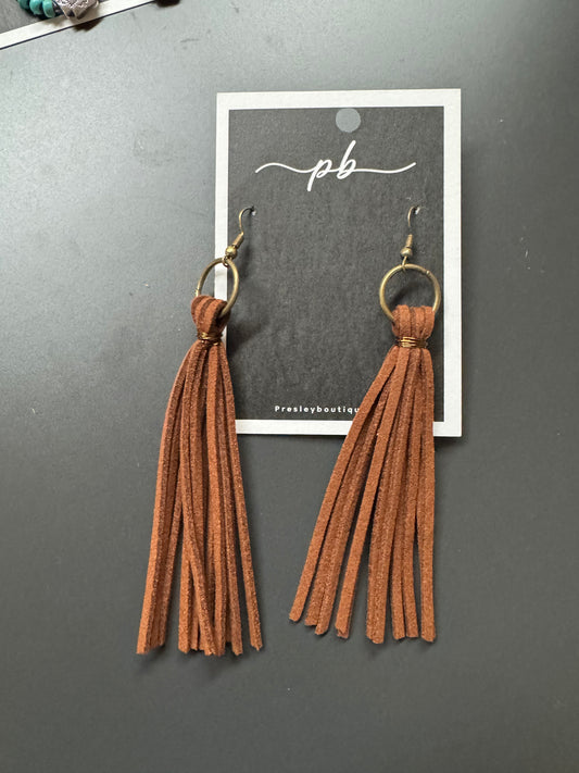 Leather Tassel Earrings
