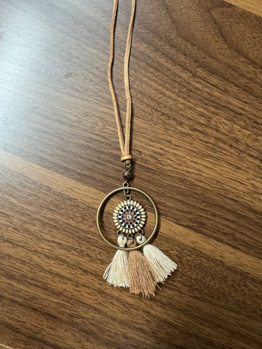 Leather Tassel Necklace