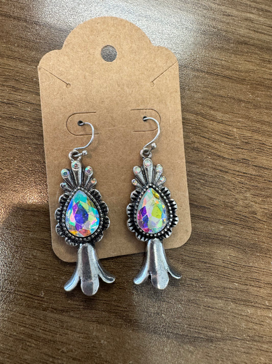 Small iridescent dangle earrings