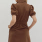Short Sleeve Zip Front Mini Dress