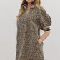 Cheetah Print Short Sleeve Mini Dress