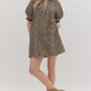Cheetah Print Short Sleeve Mini Dress