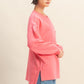 Crew Neck Single Pocket Pullover Sweatshirt