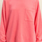 Crew Neck Single Pocket Pullover Sweatshirt