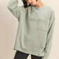 Crew Neck Single Pocket Pullover Sweatshirt