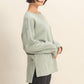 Crew Neck Single Pocket Pullover Sweatshirt
