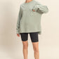 Crew Neck Single Pocket Pullover Sweatshirt