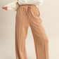 Double knit high waist wide leg pants