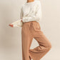 Double knit high waist wide leg pants