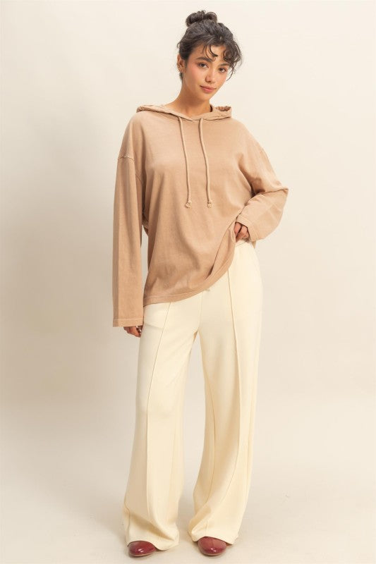 Double knit high waist wide leg pants