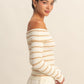 Striped Off Shoulder Knit Top