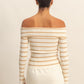 Striped Off Shoulder Knit Top