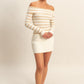Striped Off Shoulder Knit Top