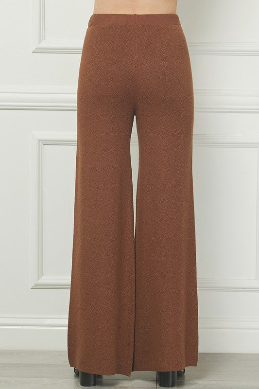 Lurex Fine Gauge Wide Leg Pant