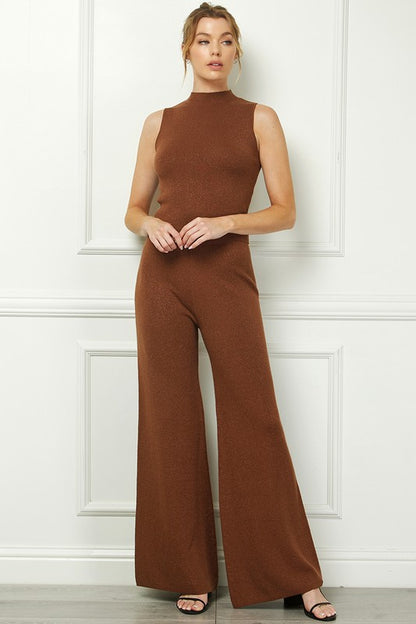 Lurex Fine Gauge Wide Leg Pant