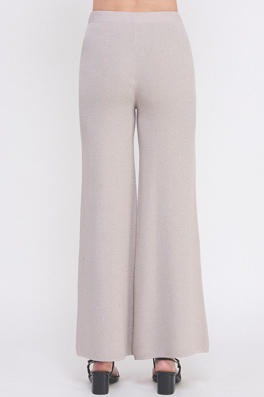 Lurex Fine Gauge Wide Leg Pant