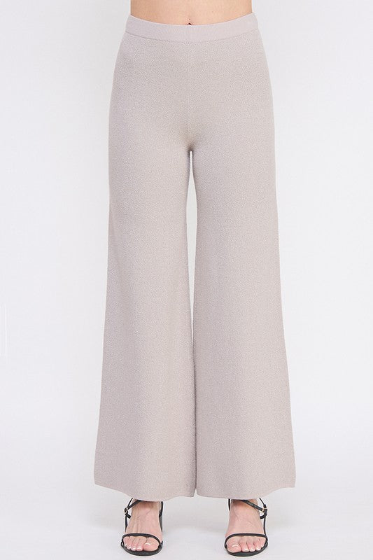 Lurex Fine Gauge Wide Leg Pant