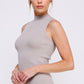 Lurex Fine Gauge Mock Neck Top