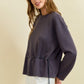 Drawstring Front Waist Top