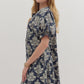 Botanical Short Puff Sleeve Mini Dress