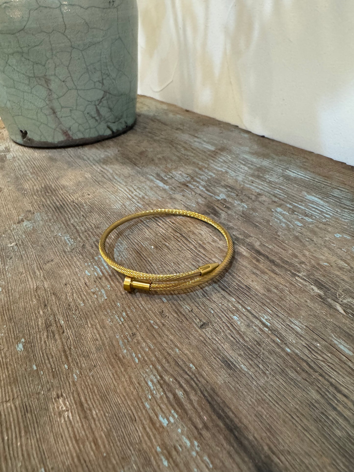 Wrap around gold rope bracelet
