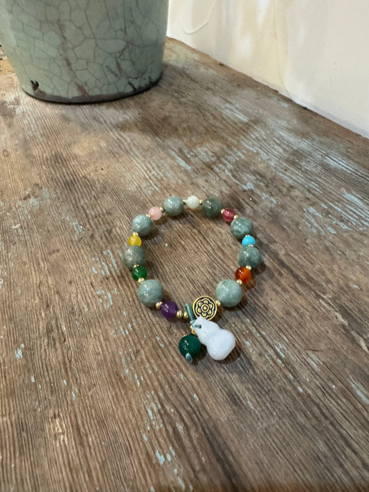 Multi color stretch bead bracelet