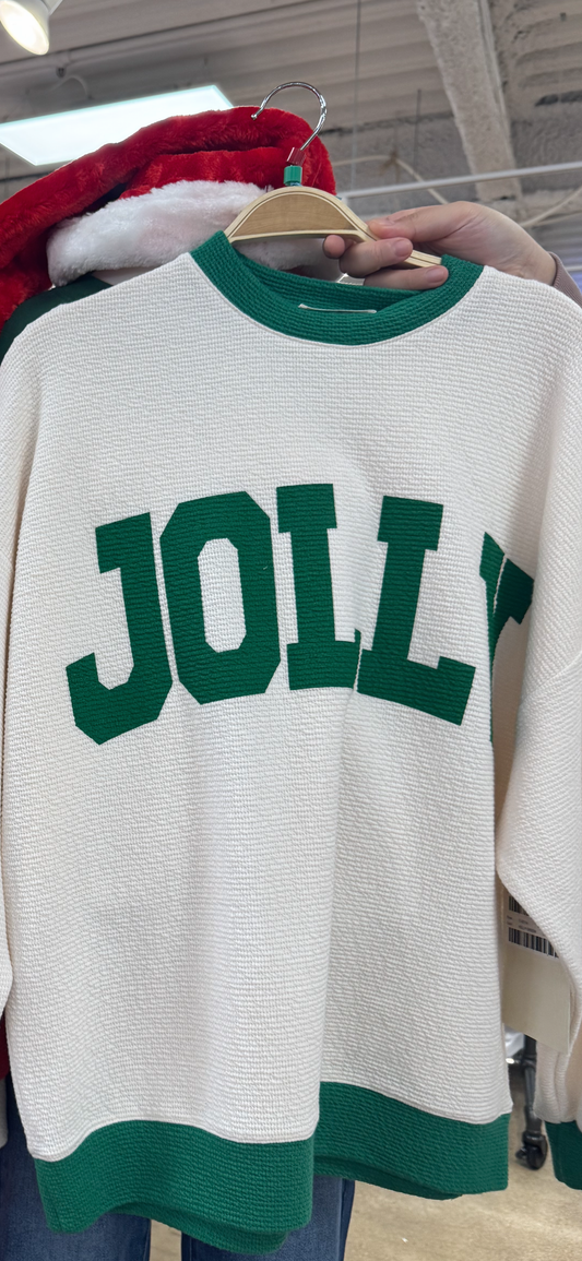 Cloudy Knit “Jolly” Ringer Sweatshirt