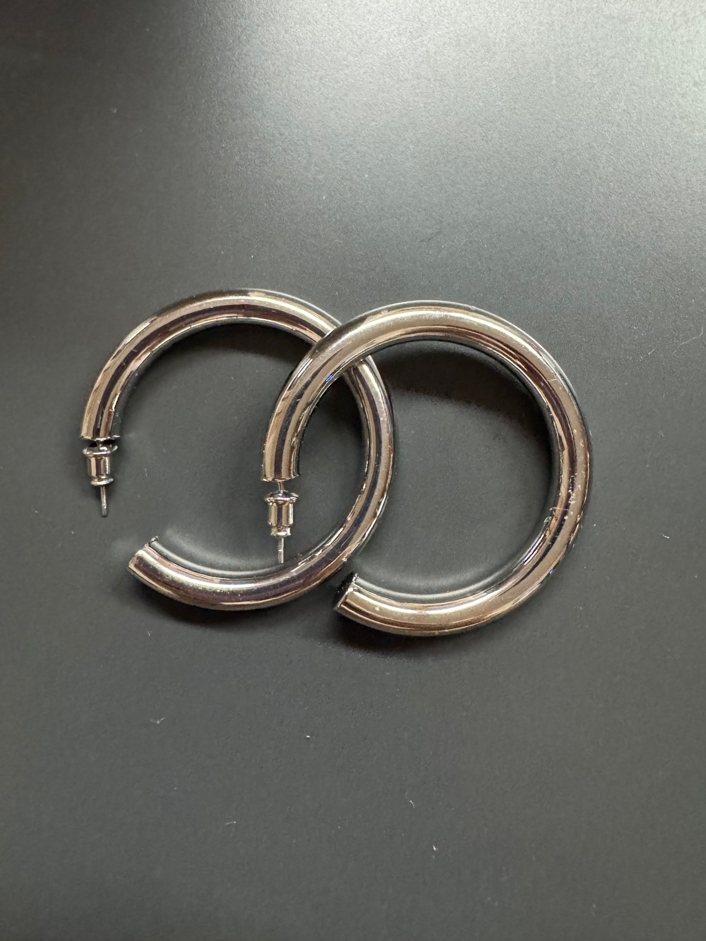 Big Silver Hoop Earrings