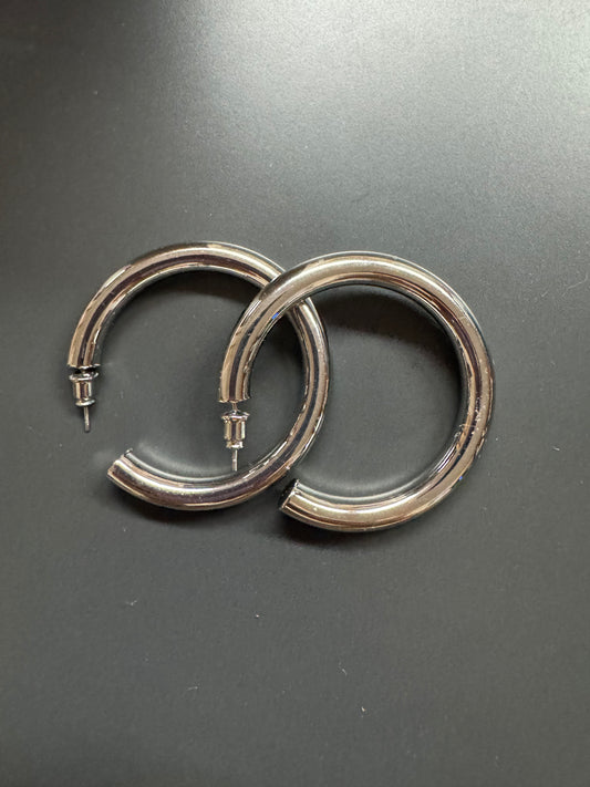 Big Silver Hoop Earrings