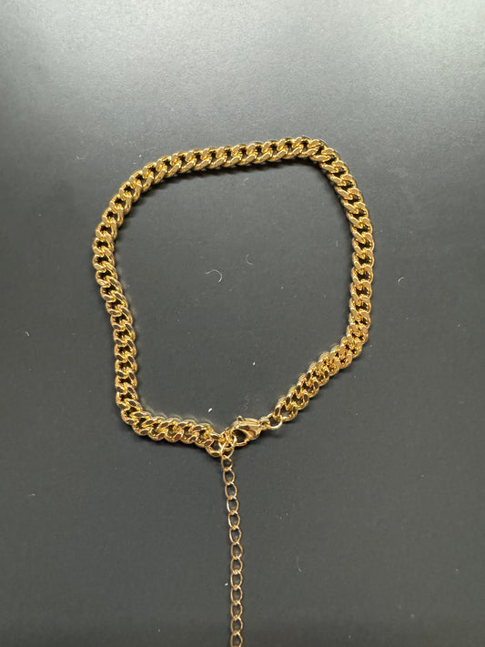 Flat Chunky Link Gold Bracelet