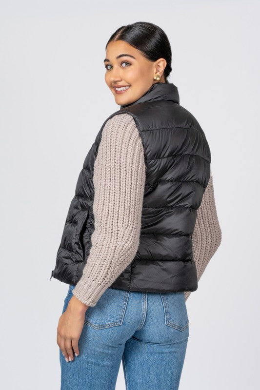 Ladies Nylon Puffer Vest with Taffeta Lining