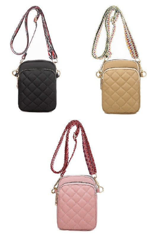 Guitar Strap Quilted Crossbody Bag