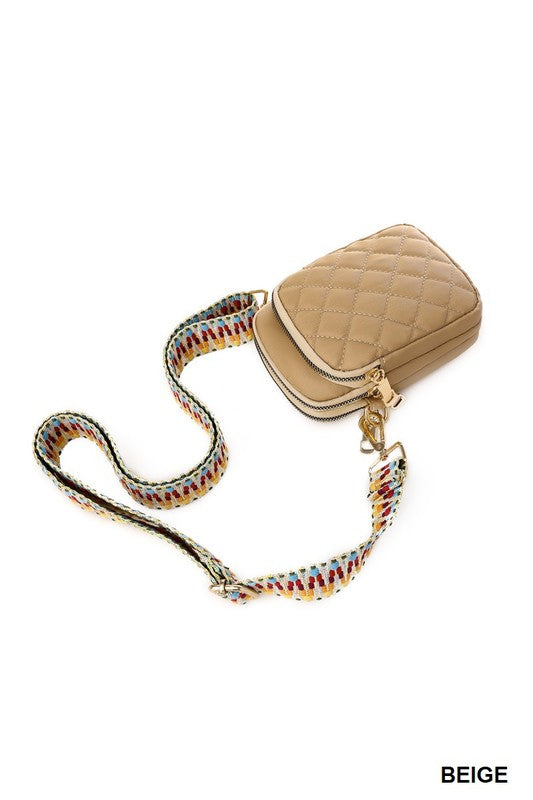 Guitar Strap Quilted Crossbody Bag