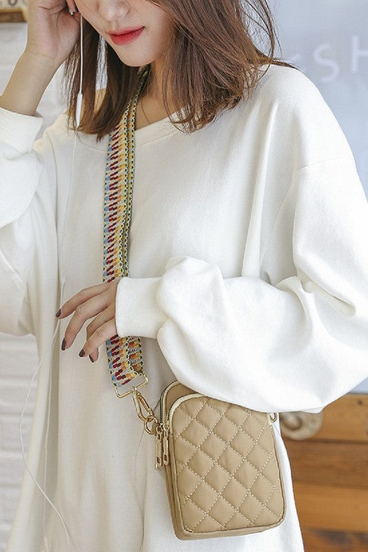 Guitar Strap Quilted Crossbody Bag