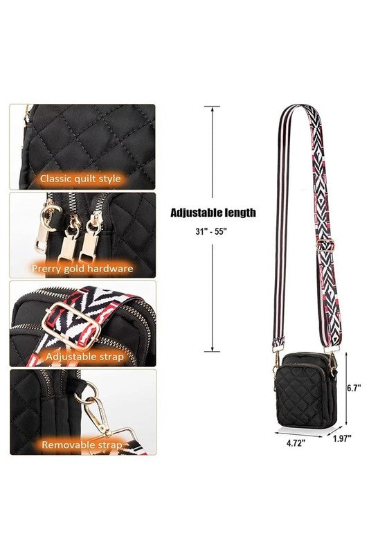 Guitar Strap Quilted Crossbody Bag