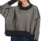 Exposed Seam Two Toned Sweater