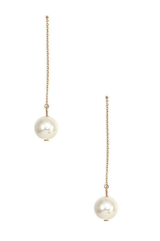Pearl Chain Dangle Earrings