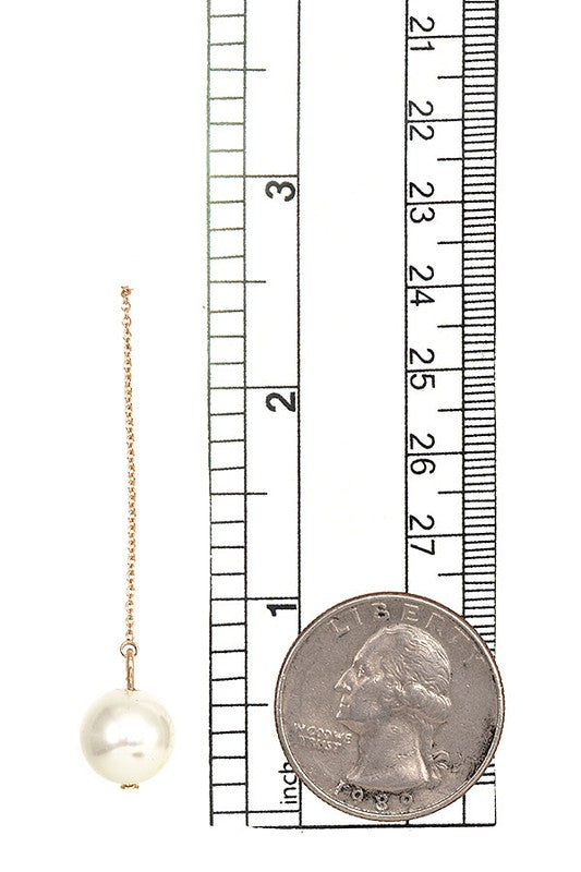 Pearl Chain Dangle Earrings