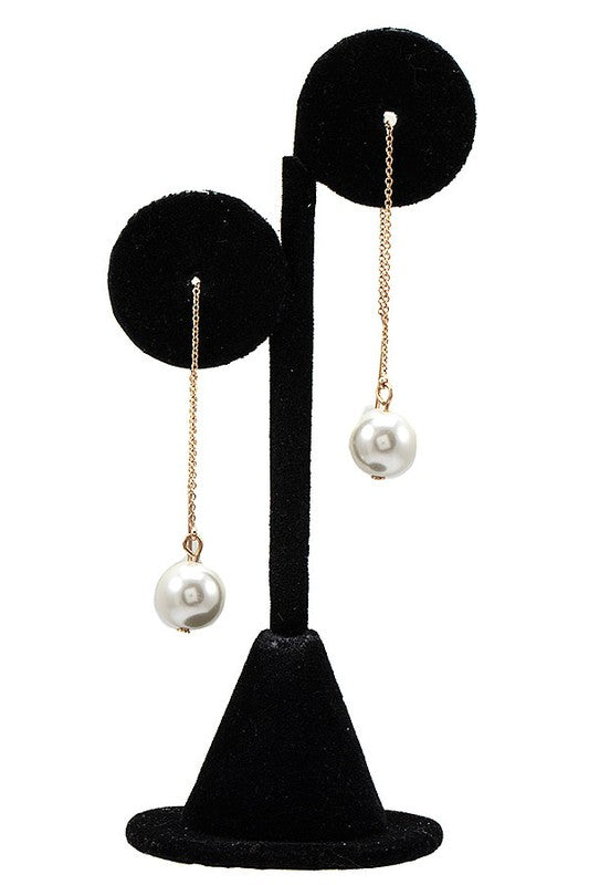 Pearl Chain Dangle Earrings