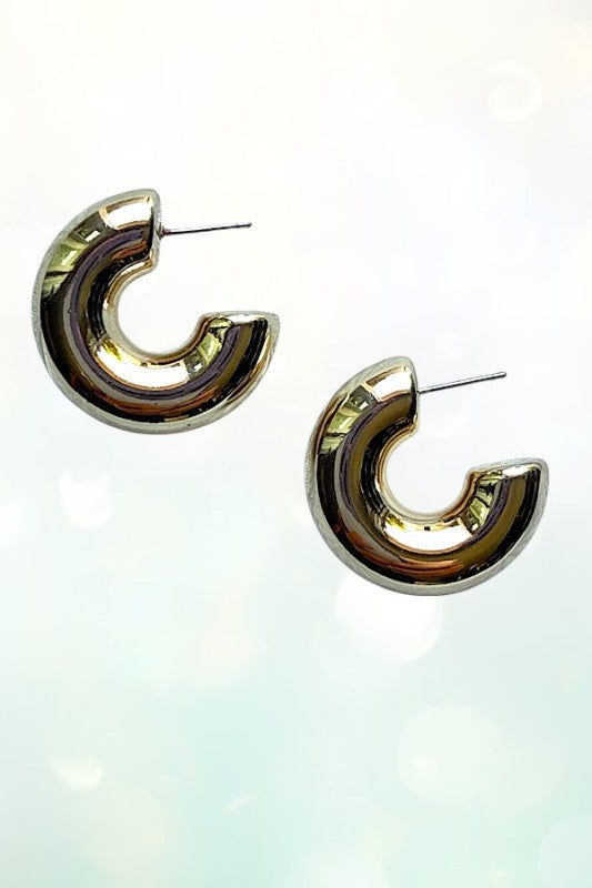Tube Semi Hoop Earrings